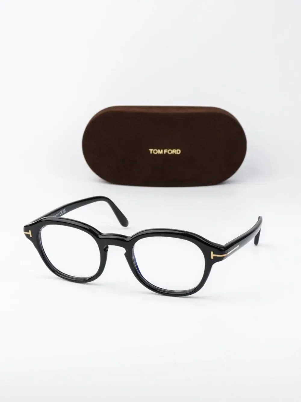 Tom Ford Women Eyeglasses Black Round FT5871-B 001 NEW AUTHENTIC